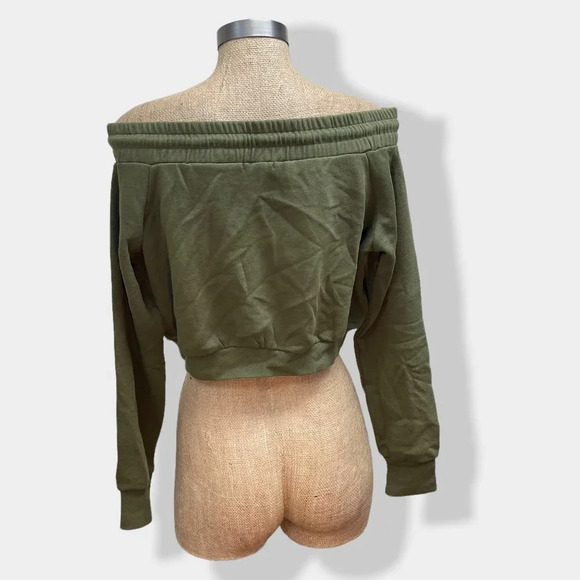 5/$20 Forever 21 Cropped Off Shoulder Sporty‎ Sweatshirt - Picture 2 of 4